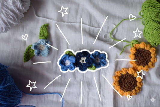 Crochet HairClip (Three Flower)