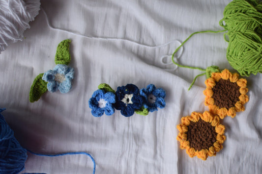 Crochet HairClip (Three Flower)
