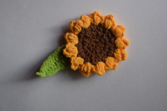 Crochet Sunflower Clip